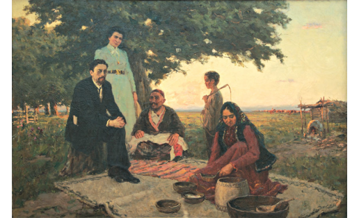 Р.М.Нурмухаметов. Чехов в Башкирии. 1956. БГХМ R.M.Nurmukhametov. Chekhov in Bashkiria. 1956. Bashkir State Art Muzeum