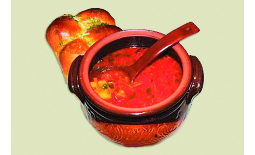 Борщ с пампушками (украинская кухня)