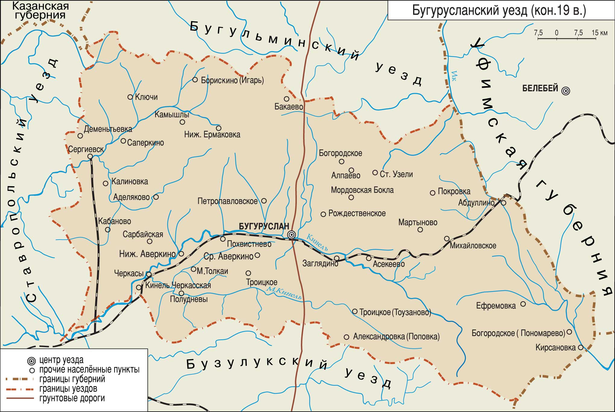 Карта бугульминского уезда 1912